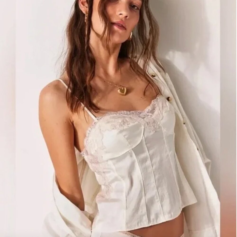 Free People Neon Nights Cami Ivory SX